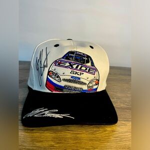 Autographed Vintage NASCAR 2000 Jeff Burton #99 Exide Snap Back Hat